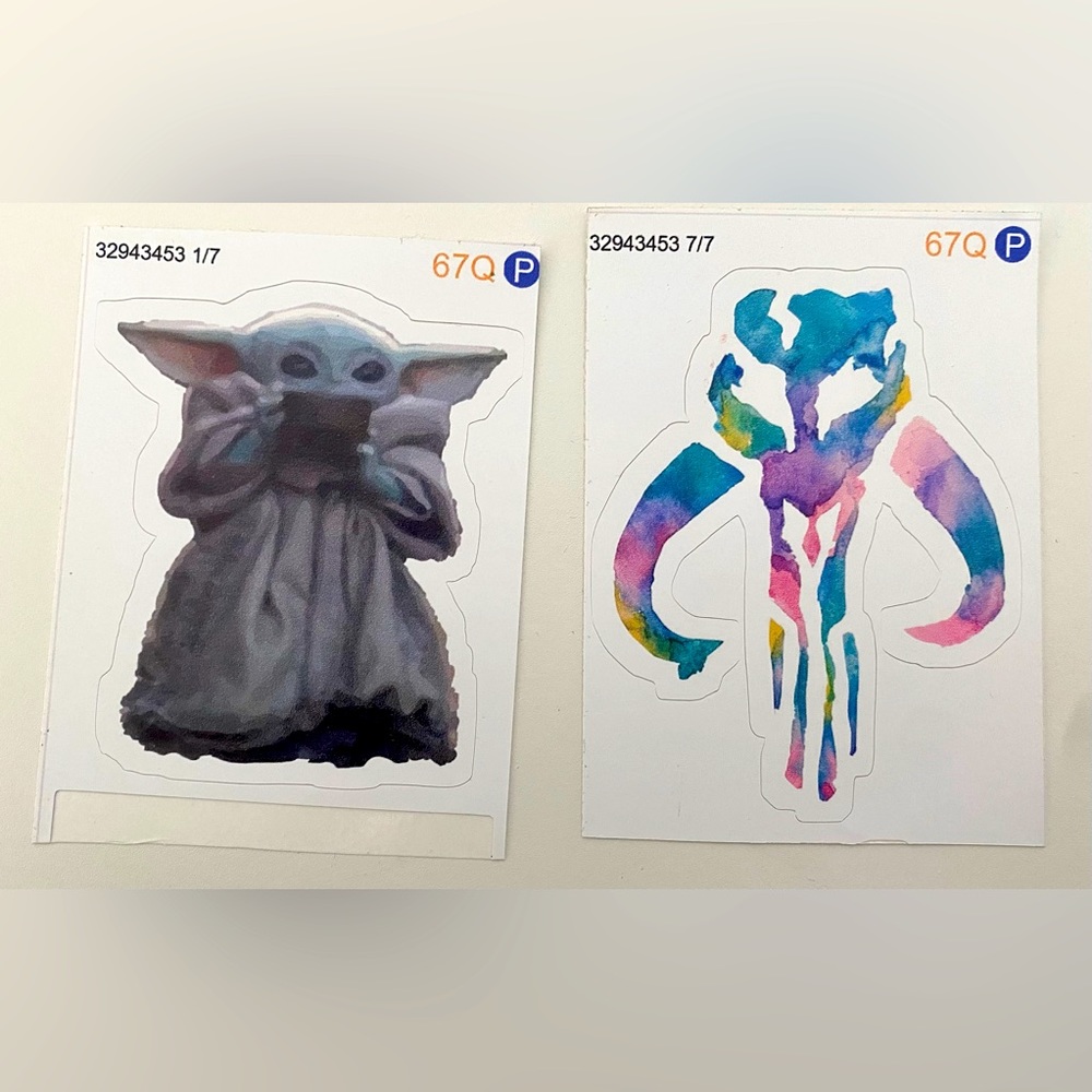 Set of Mandalorian/Grogu stickers